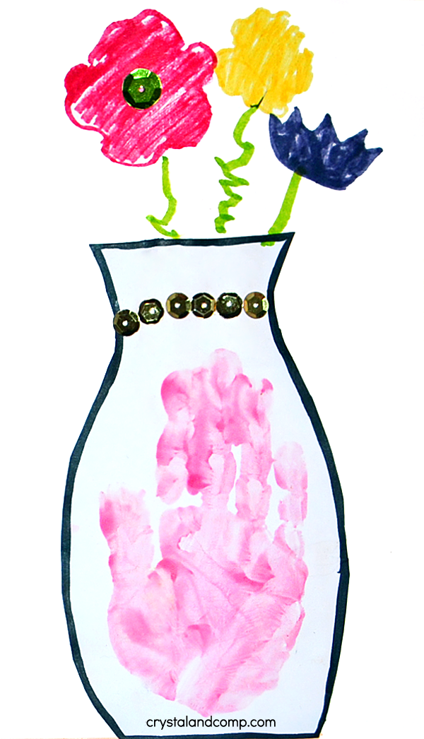 Hand Print Art: V is for Vase