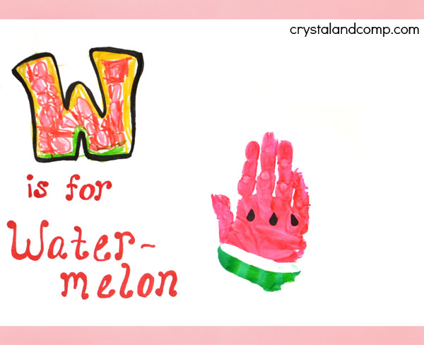 Hand Print Art: W is for Watermelon