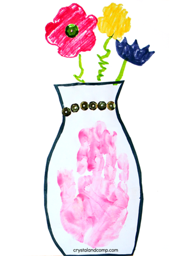 Handprint Art V is for Vase Story