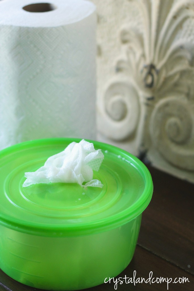 diy counter wipes using paper towels