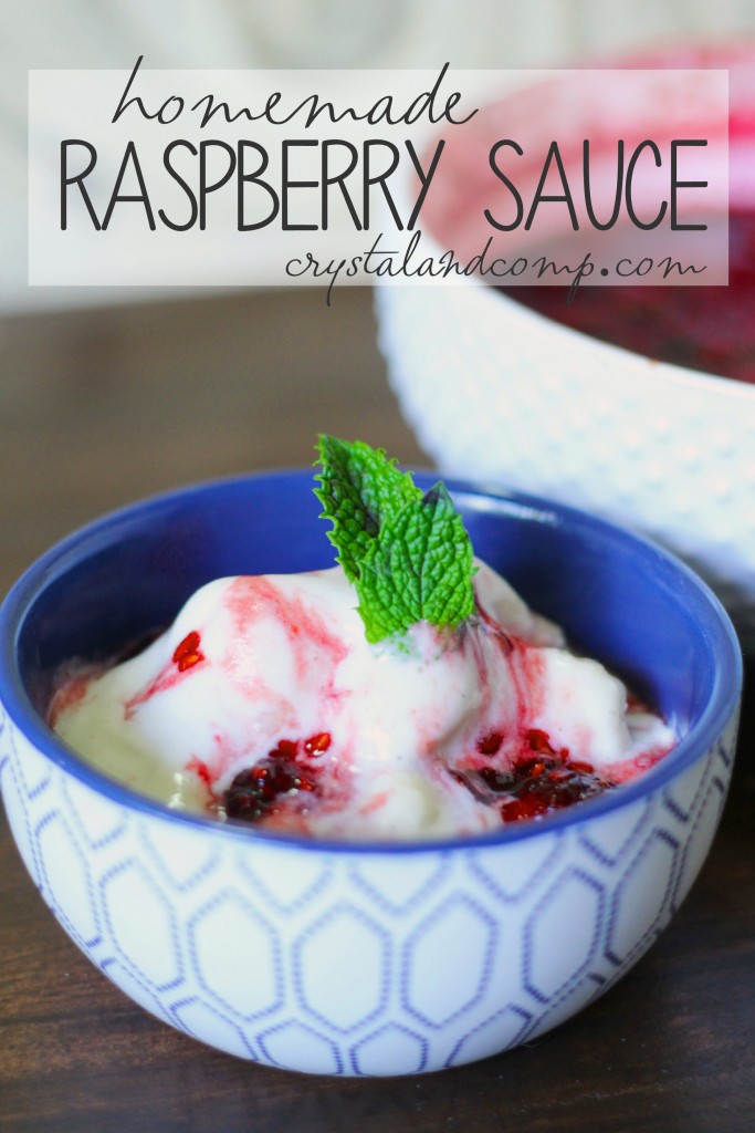 dairy free ice cream with raspberry sauce topping