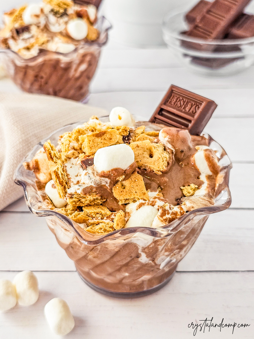 homemade smores ice cream with marshmallows