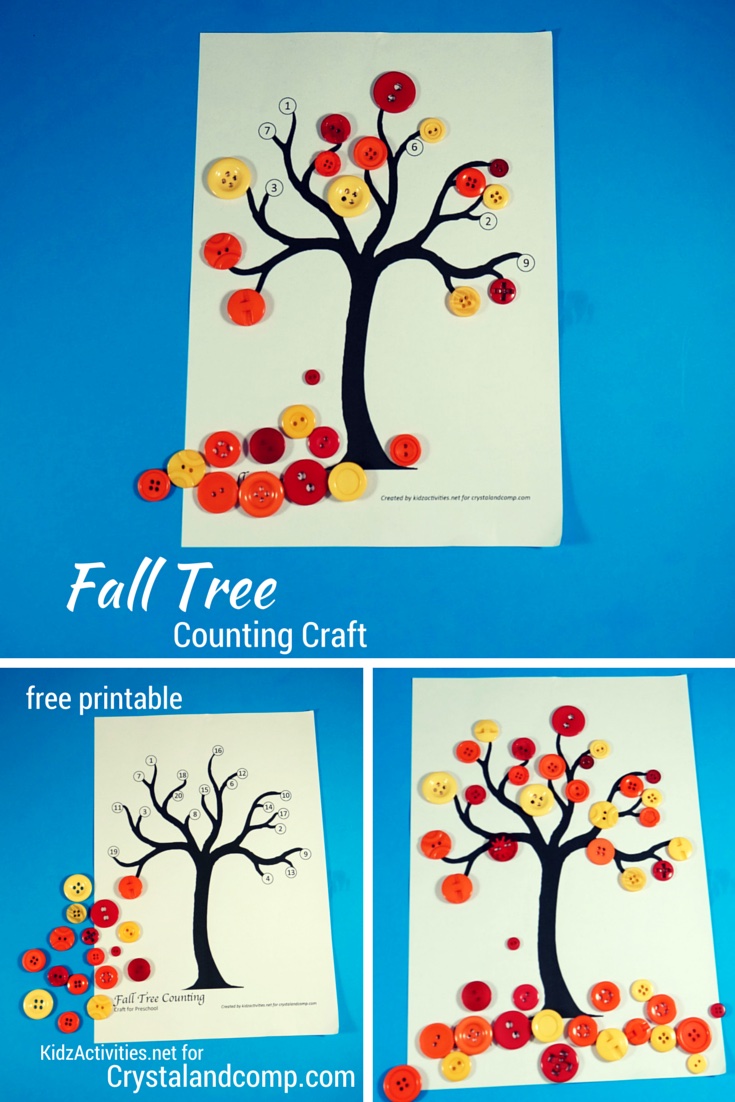 Fall Tree Counting Craft2 - Fall Worksheets For Kindergarten