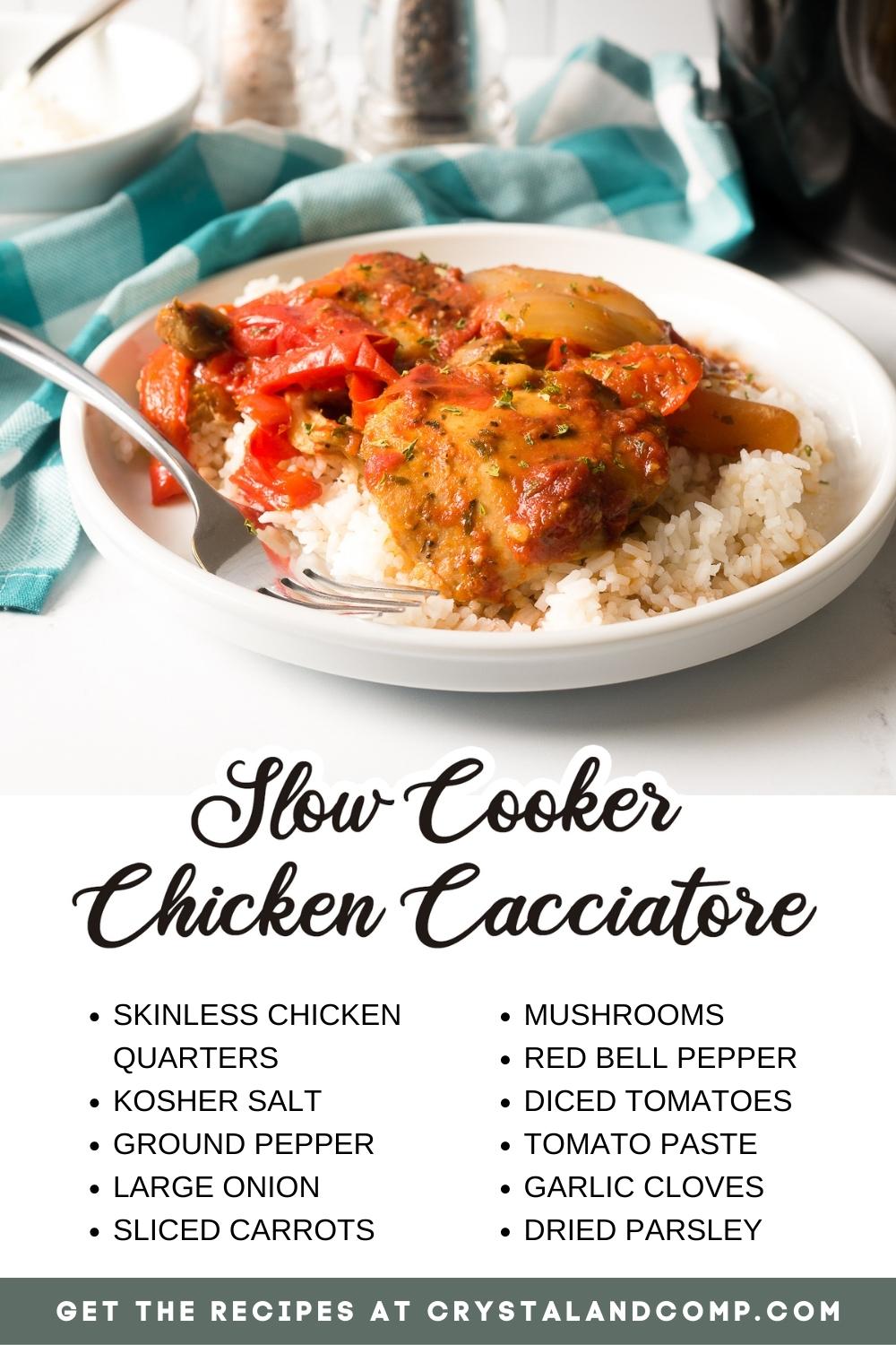 slow cooker chicken cacciatore ingredient list