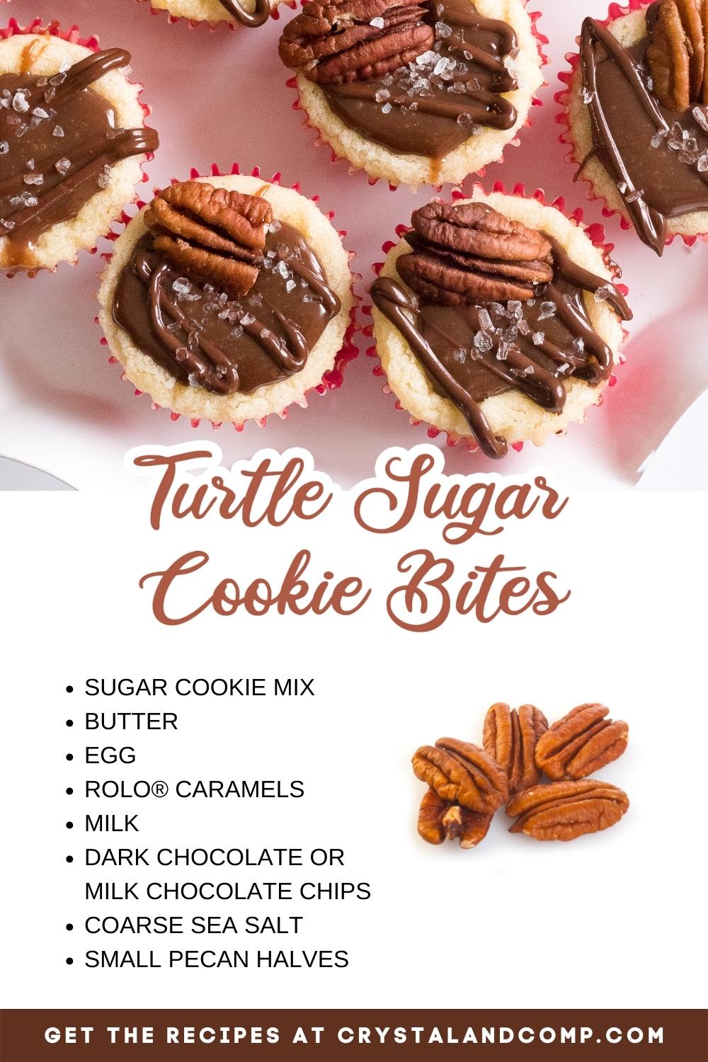 turtle sugar cookie bites ingredient list
