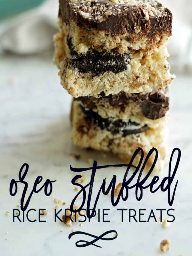 Oreo Stuffed Rice Krispie Treats Story