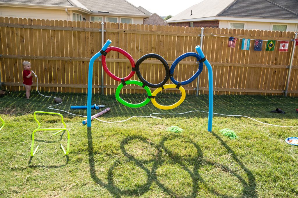 Crystal VanTassel-Lopez, blogger of Crystal & Co., Olympic Rings at the Bounty 2016 Quicker Picker Upper Games event in celebration of the Rio 2016 Olympic Games on Saturday, August 13 in Dallas, TX. (Shannon Faulk/AP Images for Bounty)