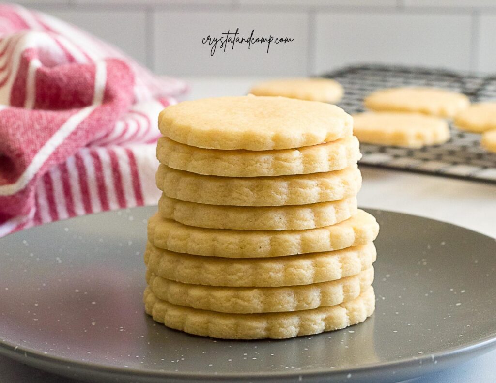 sugar cookie recipe with red and white towel