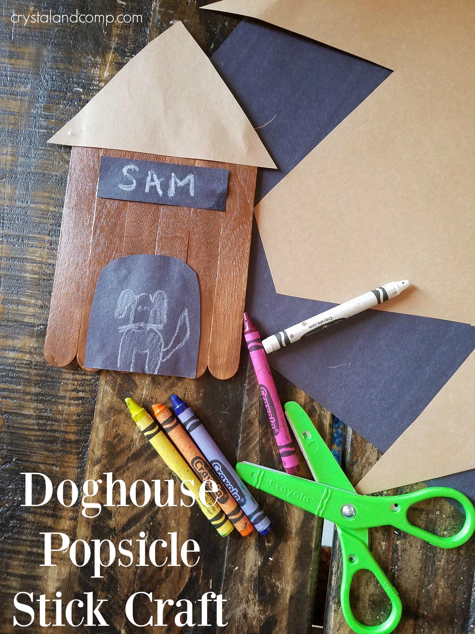 Doghouse Popsicle Stick Craft For Preschoolers