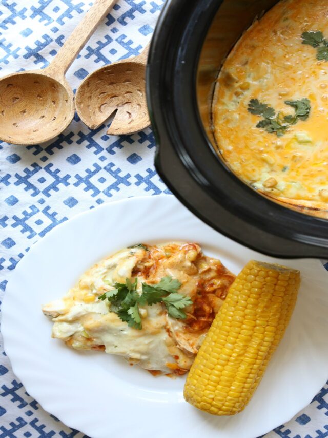 Crockpot Chicken Enchilada Casserole Story