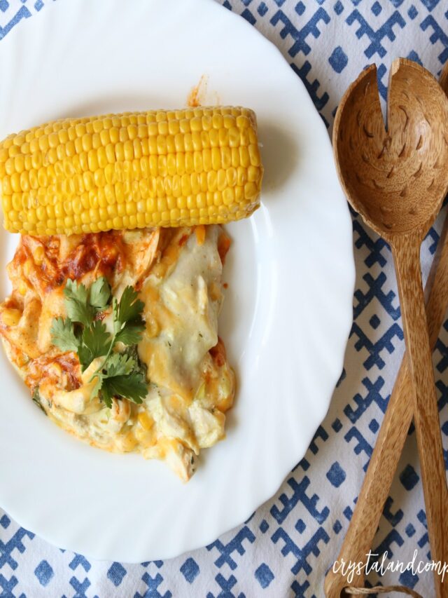 slow cooker chicken enchilada casserole