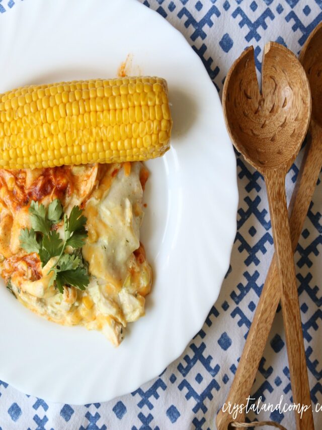 slow cooker chicken enchilada casserole