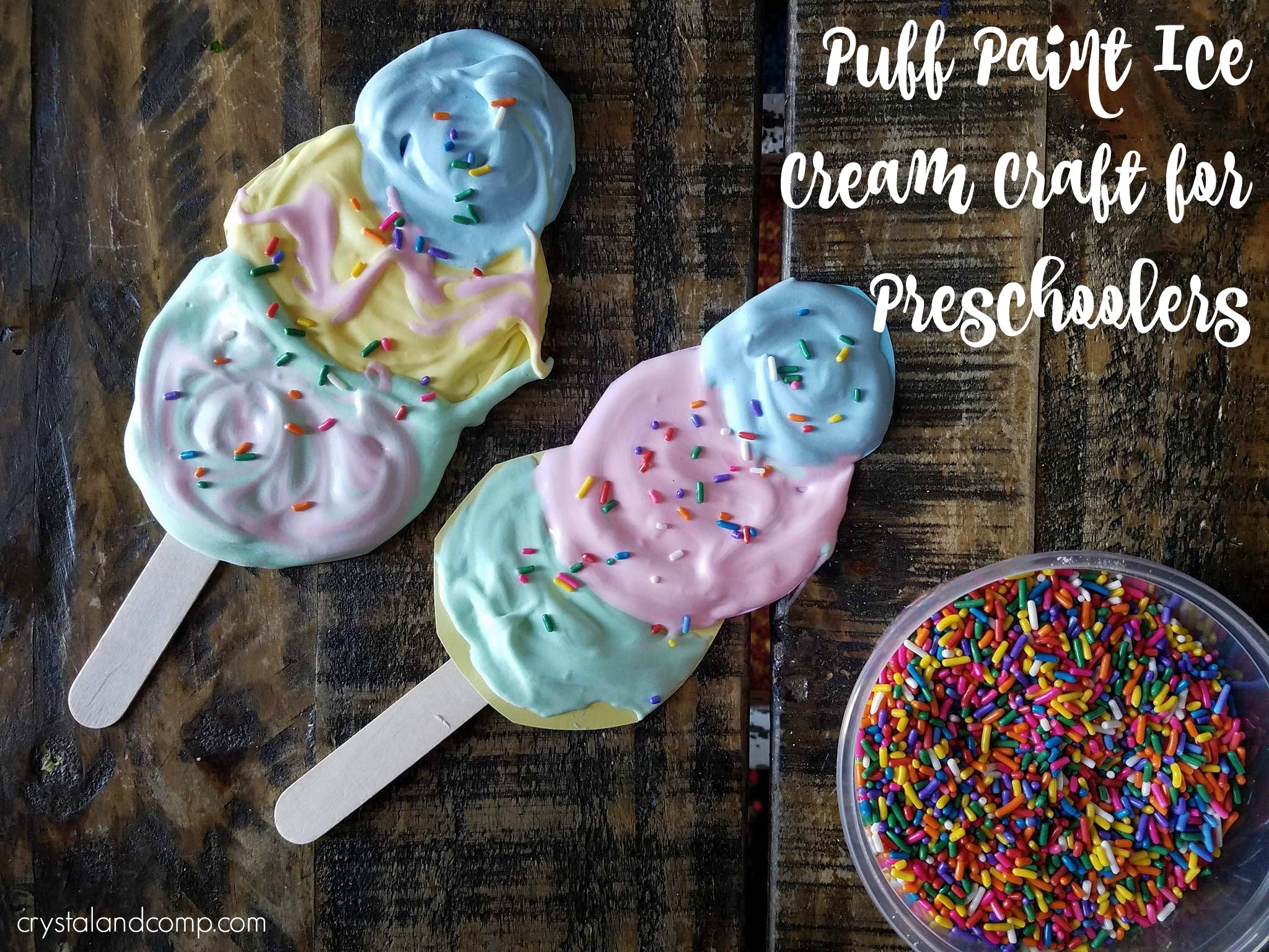 Ice Cream Puff Paint Craft for Preschoolers