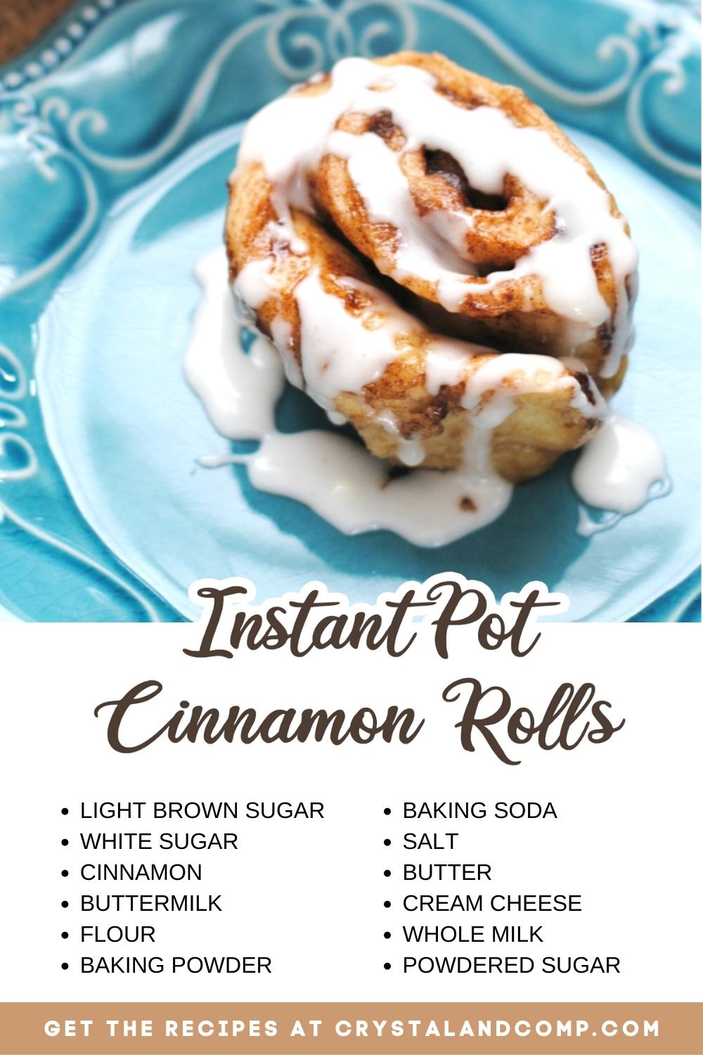 instant pot cinnamon rolls ingredient list