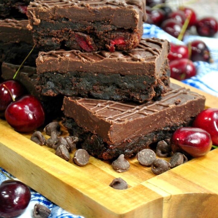 Cherry Brownies with Chocolate Ganache