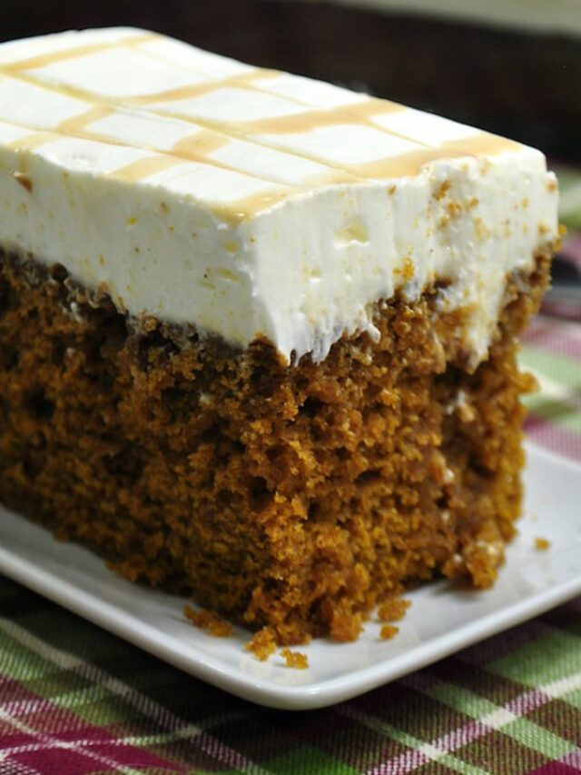 Pumpkin Caramel Poke Cake Story