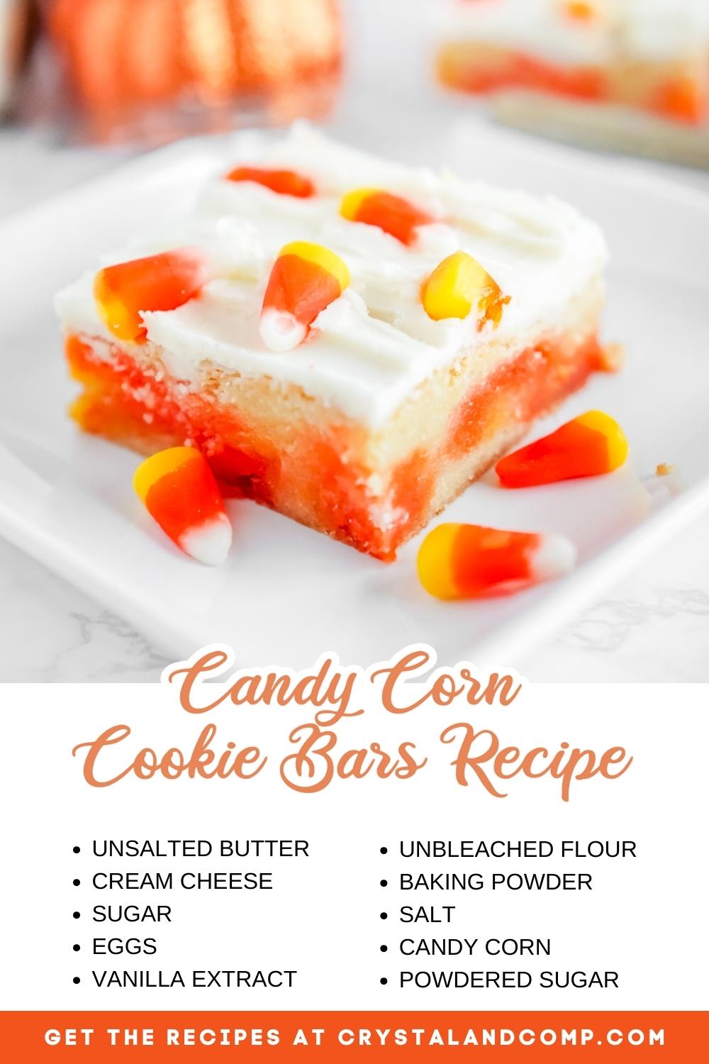candy corn cookie bars recipe ingredient list