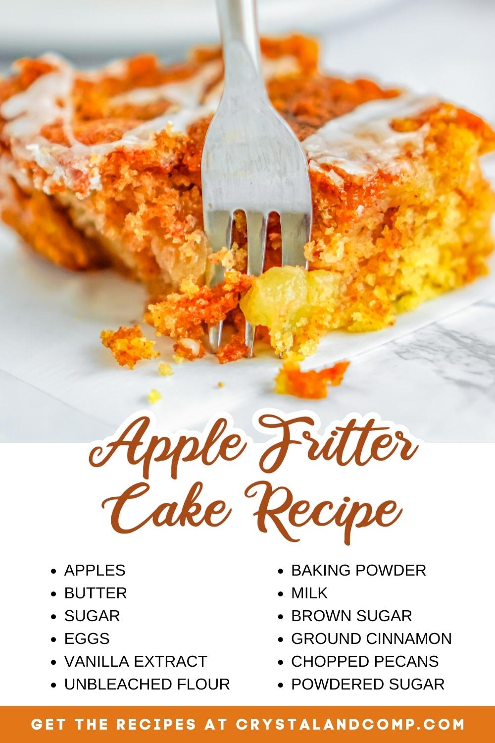 apple fritter cake recipe ingredient list