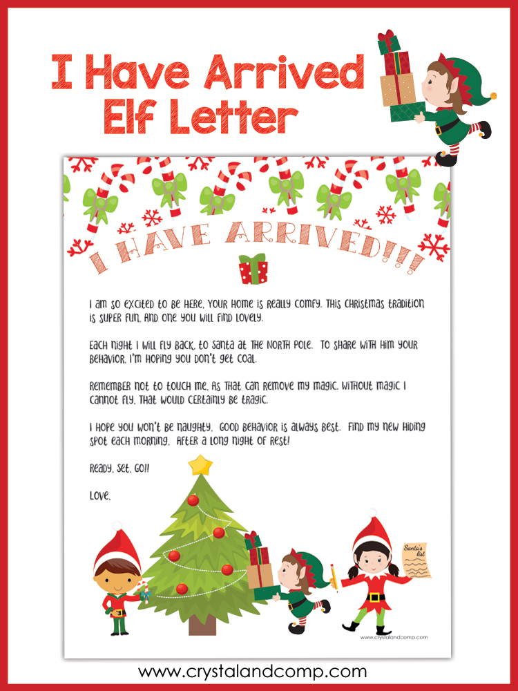 Elf On The Shelf Arrival Letter Printable Template Printable Templates