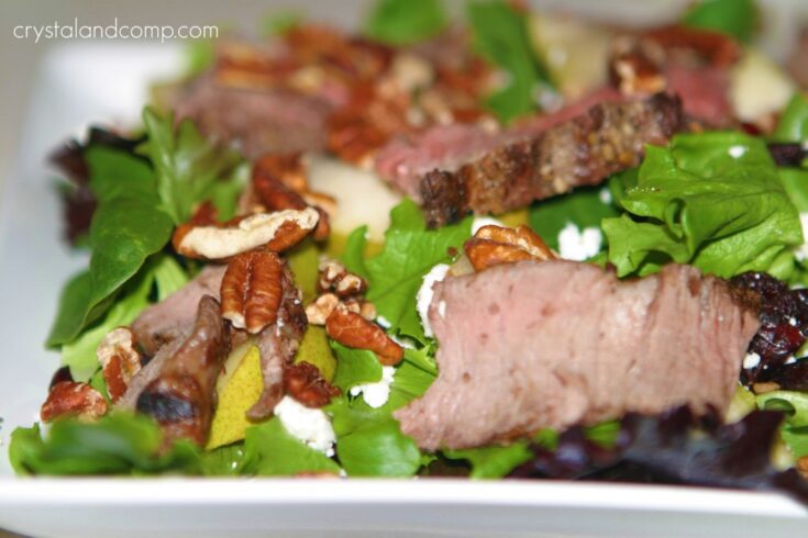 Image for Beef Recipes: Tenderloin Cranberry and Pear Salad w/ Honey Mustard Dressing