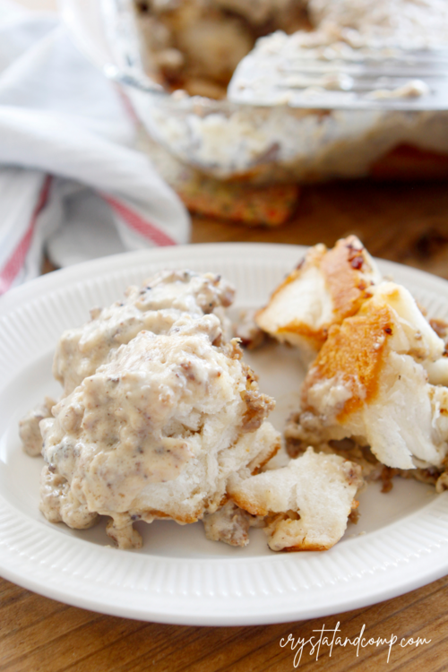 Biscuits and Gravy Casserole Recipe from Crystal and Comp.