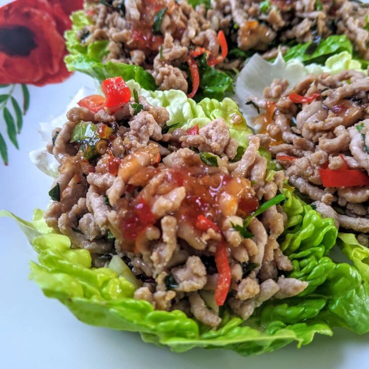 Image for Keto Sweet Chilli Pork Lettuce Wraps