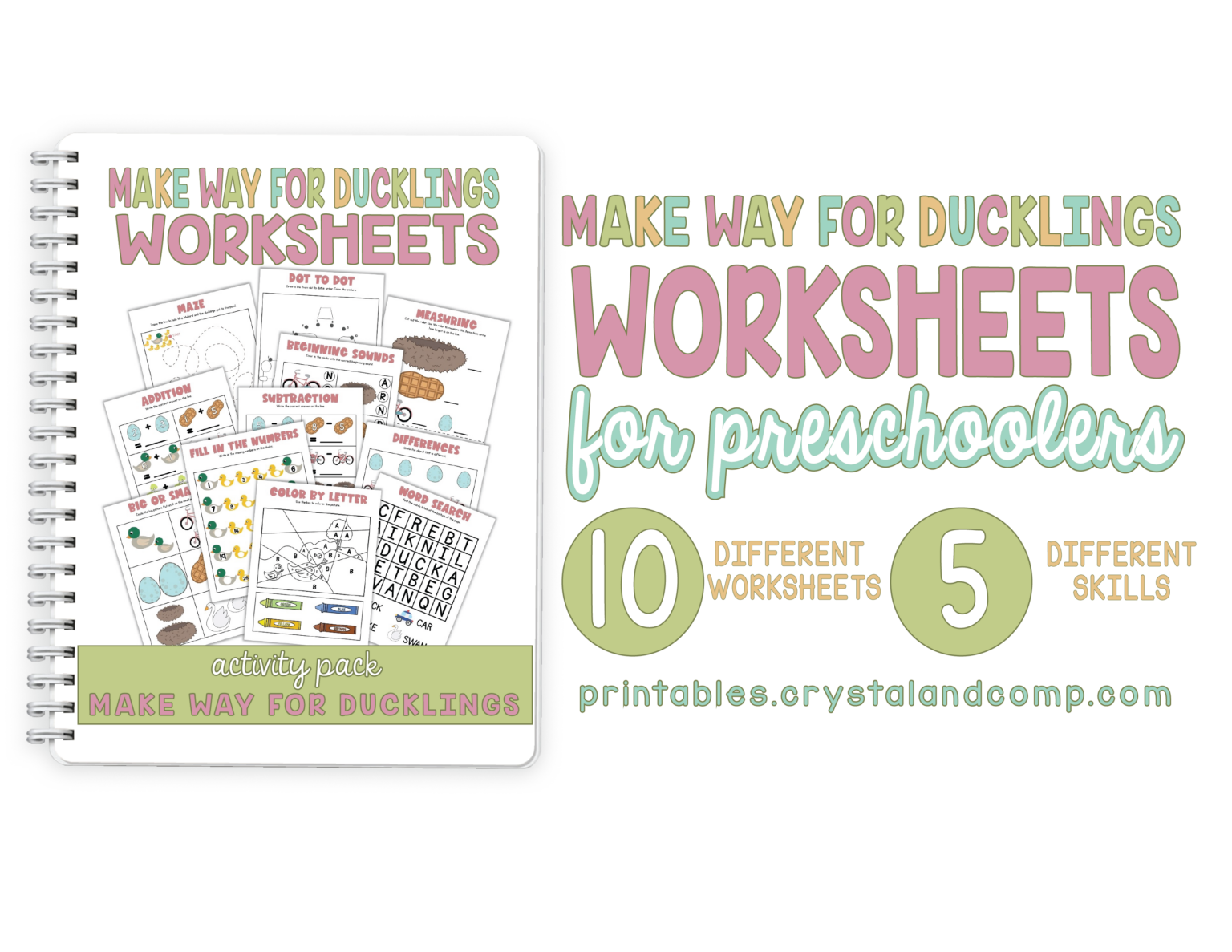 Make Way for Ducklings Preschool Printables
