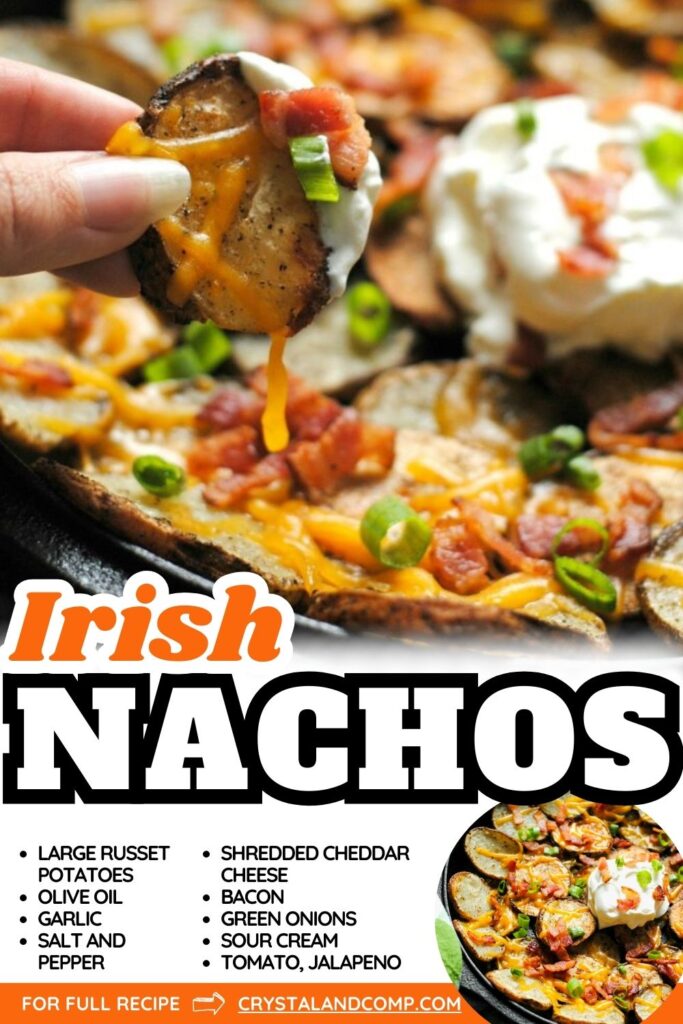 irish nachoes with sour cream on top