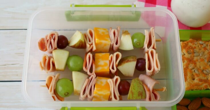 Image for Cheese and Meat Kabobs with Fruit {Forget the sandwiches, these are WAY better!}
