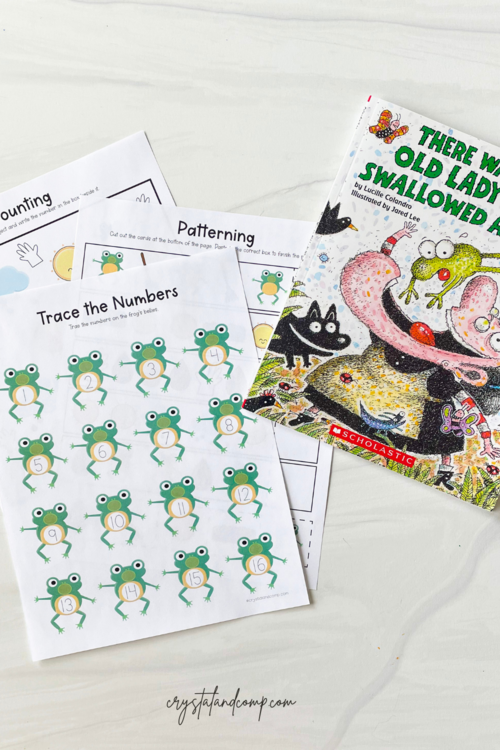 There Was an Old Lady Who Swallowed a Frog Printables