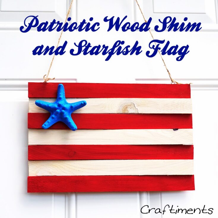 Image for Patriotic Wood Shim and Starfish Flag