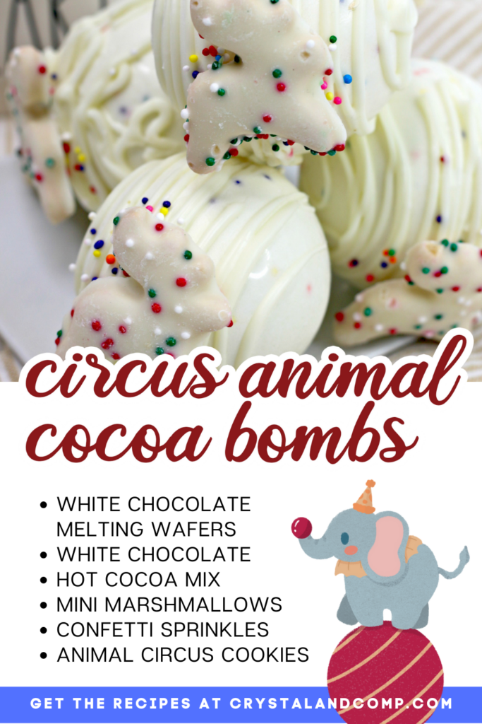 circus animal cocoa bombs with ingredients