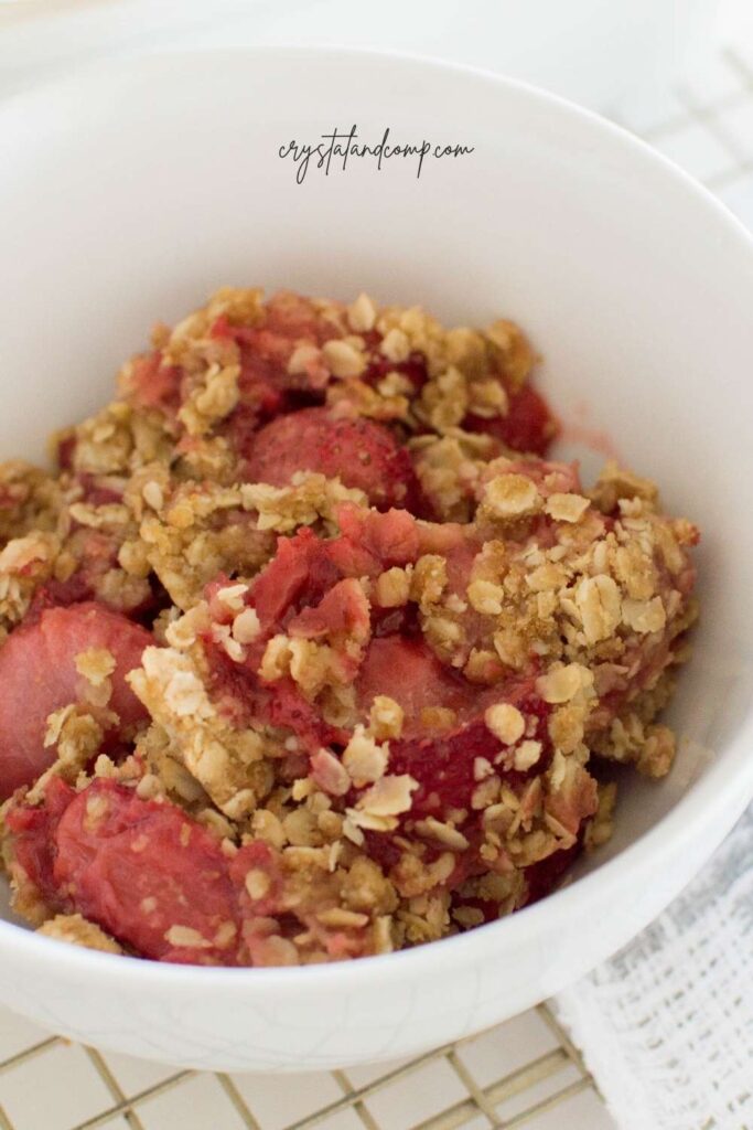 baked oatmeal with sliced strawberries