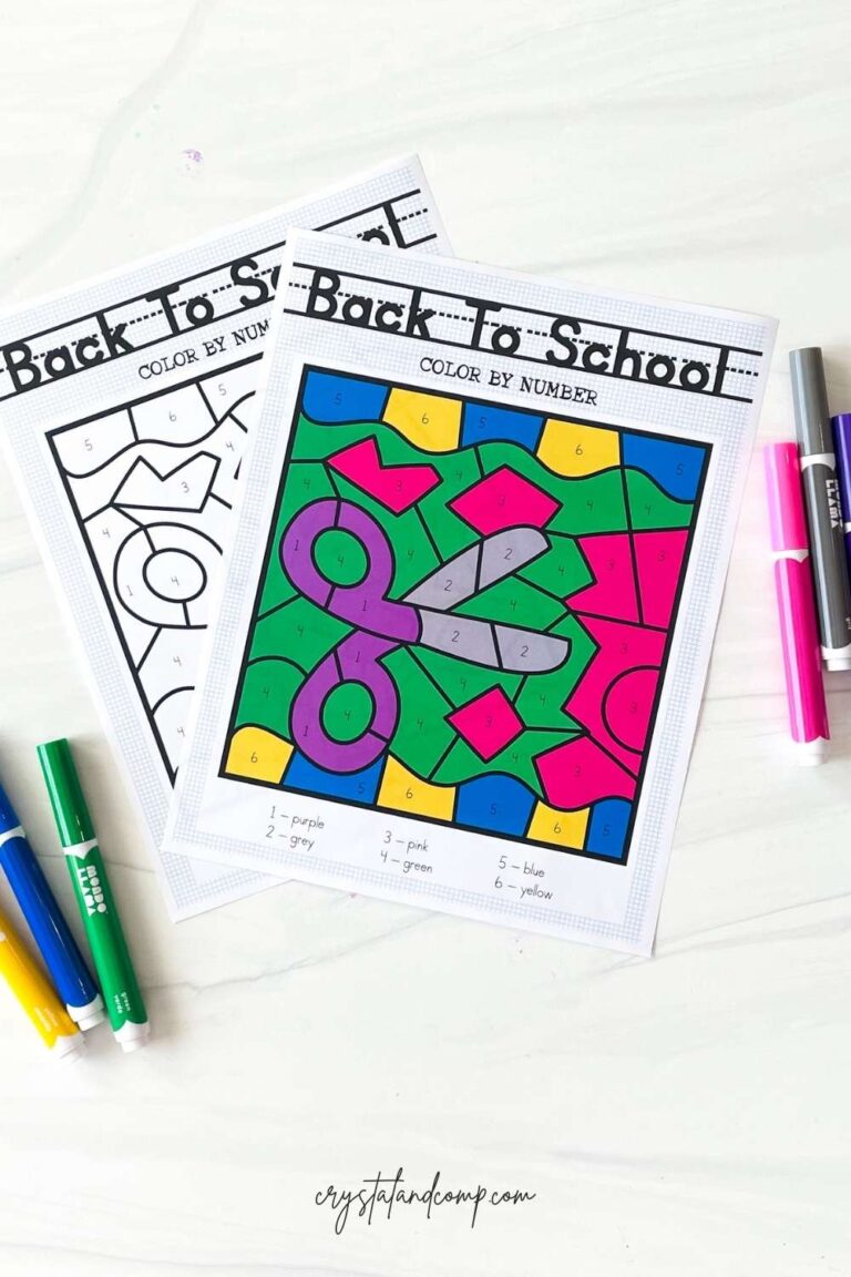 Back to School Color by Number Printables (Free)