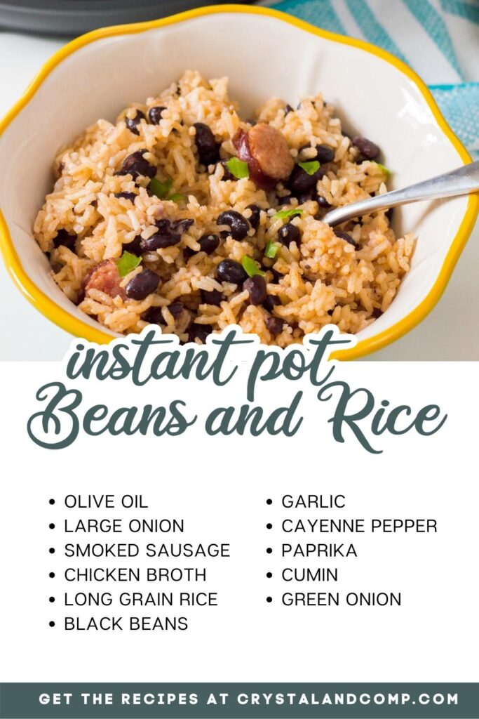 instant pot beans and rice with ingredients