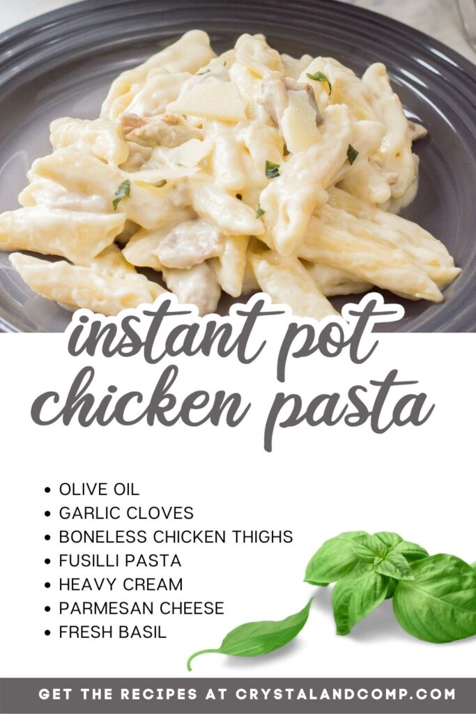 instant pot chicken and pasta with ingredients
