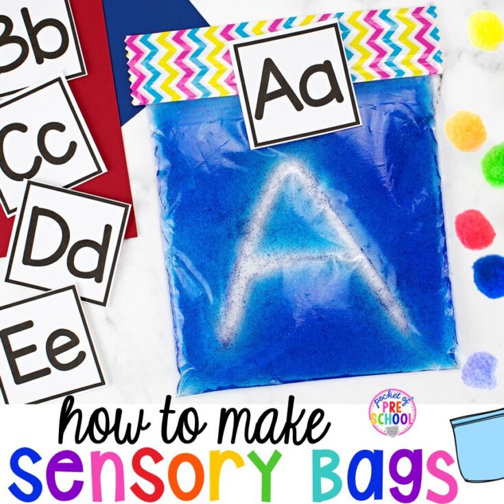 Image for How to Make Sensory Bags PLUS a Letter and Number Card FREEBIE