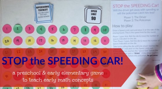 Image for STOP the SPEEDING CAR Preschool Math Game