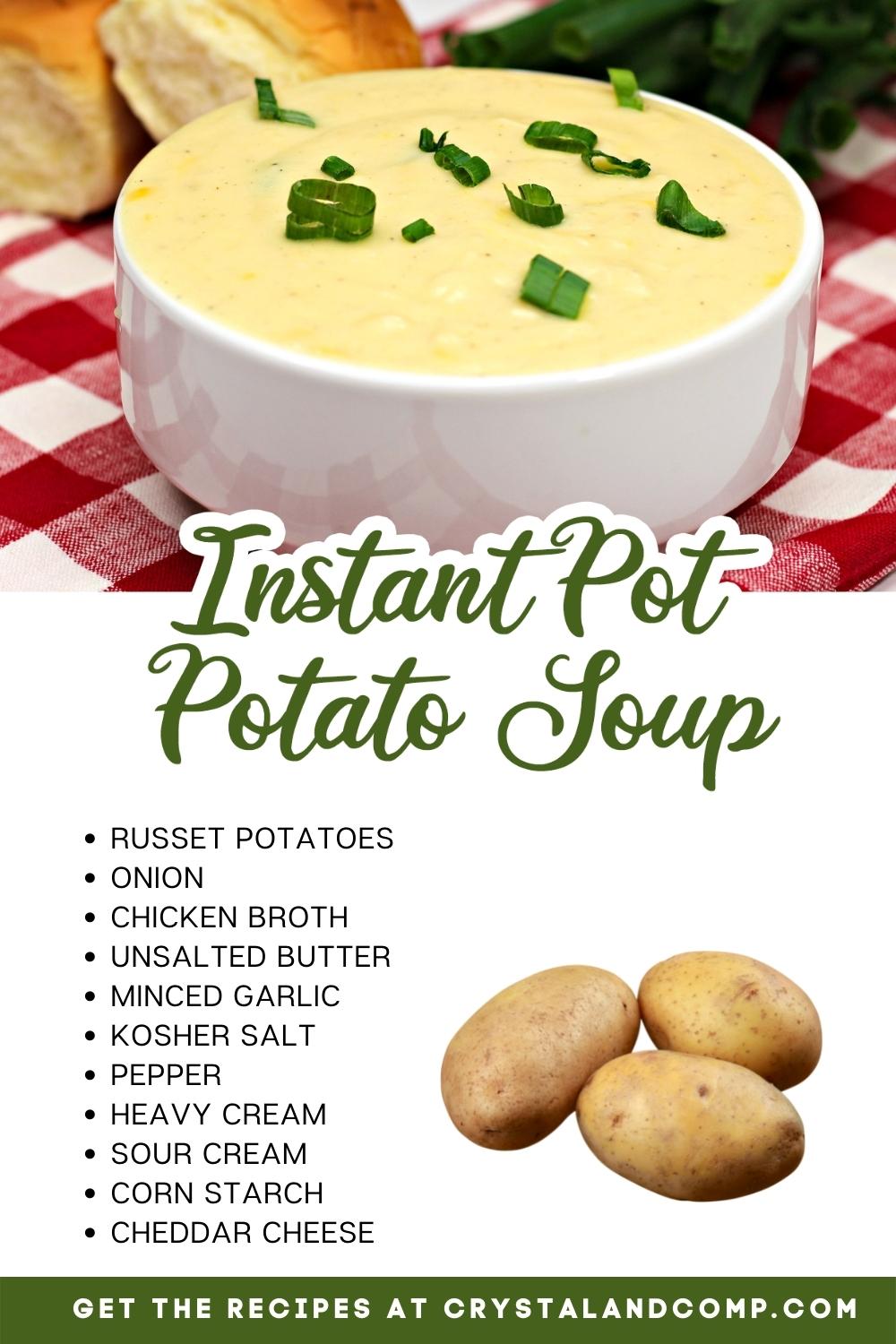 instant pot potato soup with ingredients