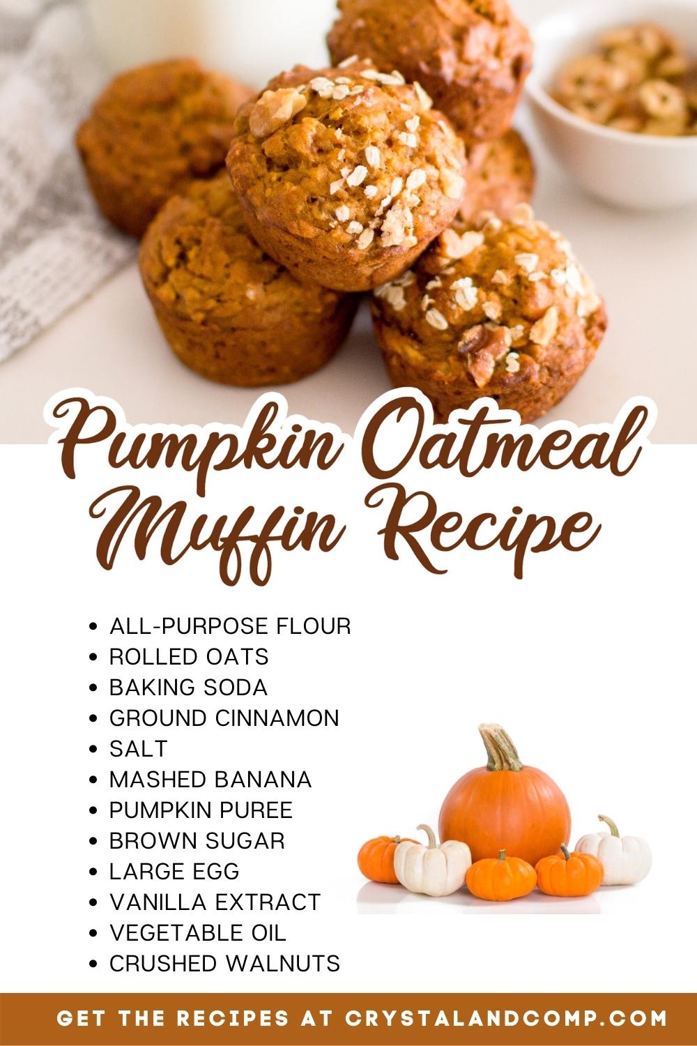 pumpkin oatmeal muffins with ingredients