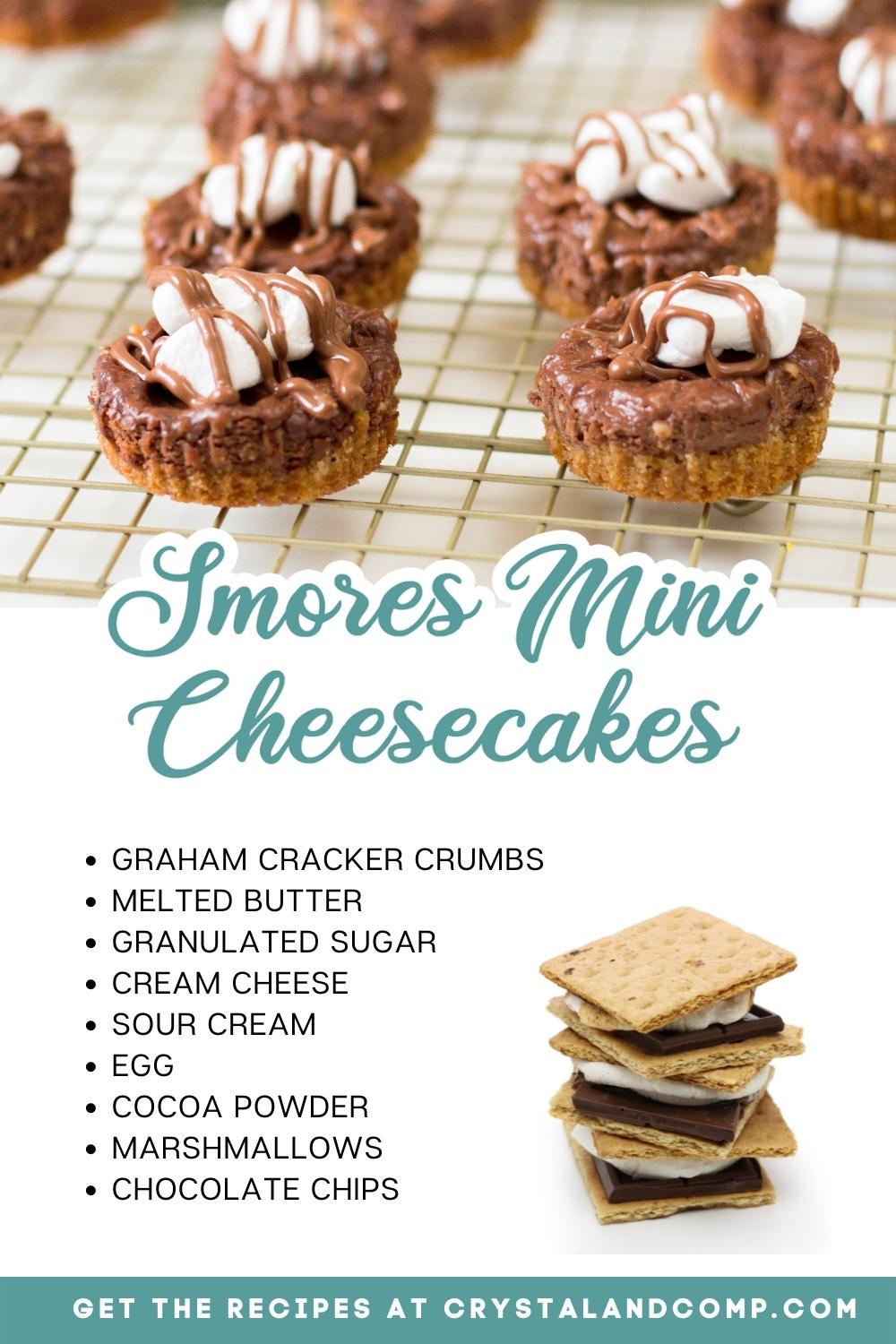 smores mini cheesecakes
