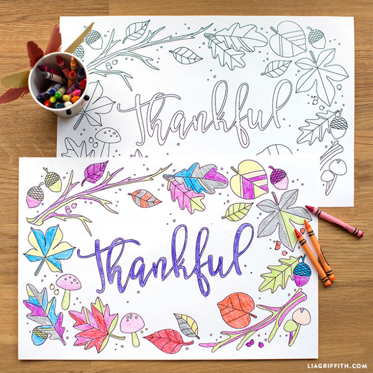Image for Kids Thanksgiving Coloring Placemats
