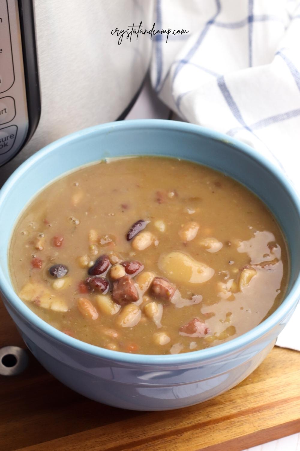 bean soup recipe on wood