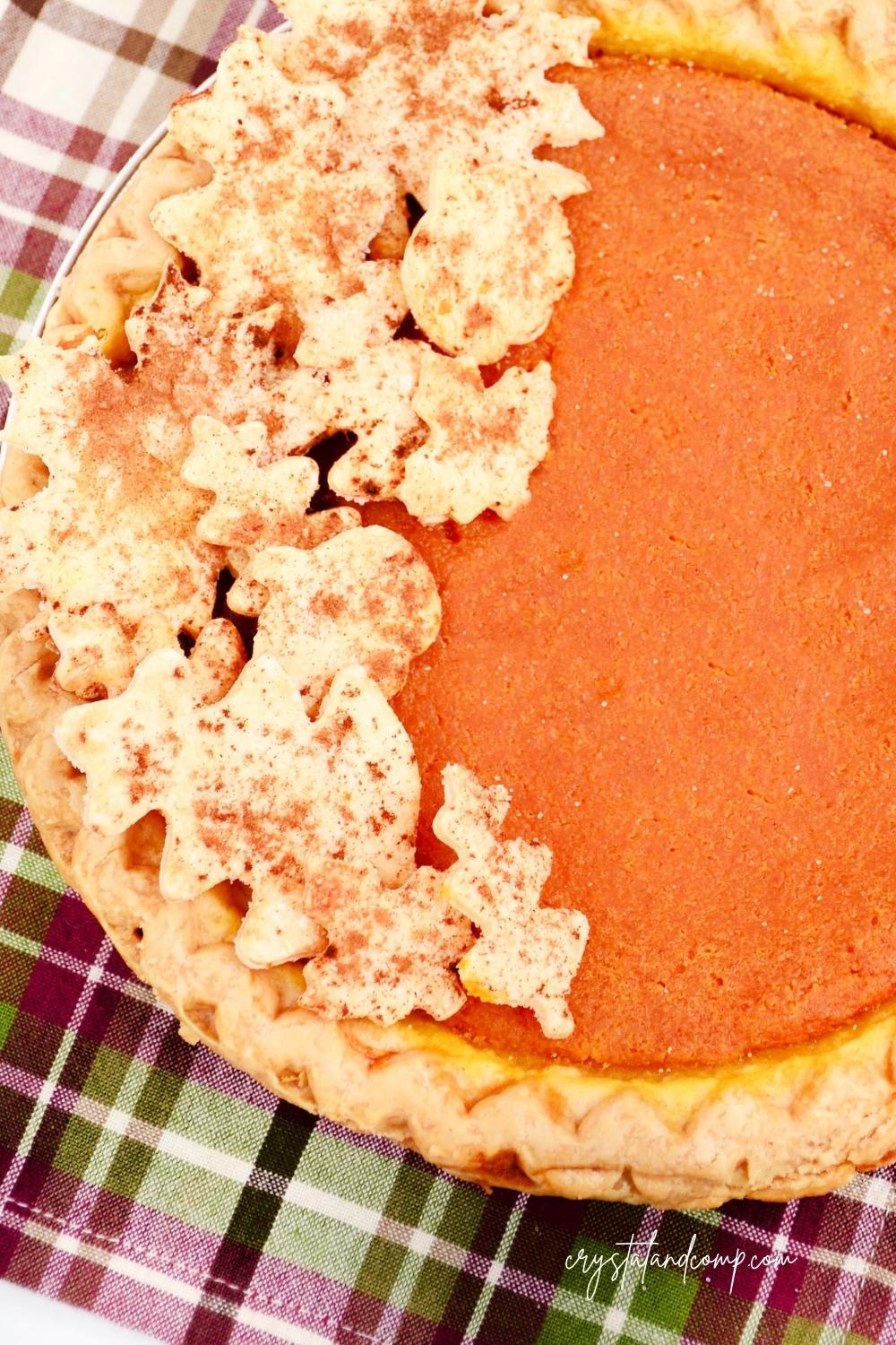 closeup pumpkin pie recipe