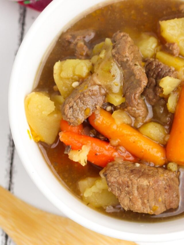 closeup instant pot beef stew