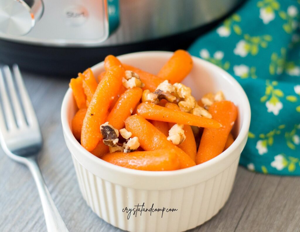 instant pot carrot recipe in white bowl