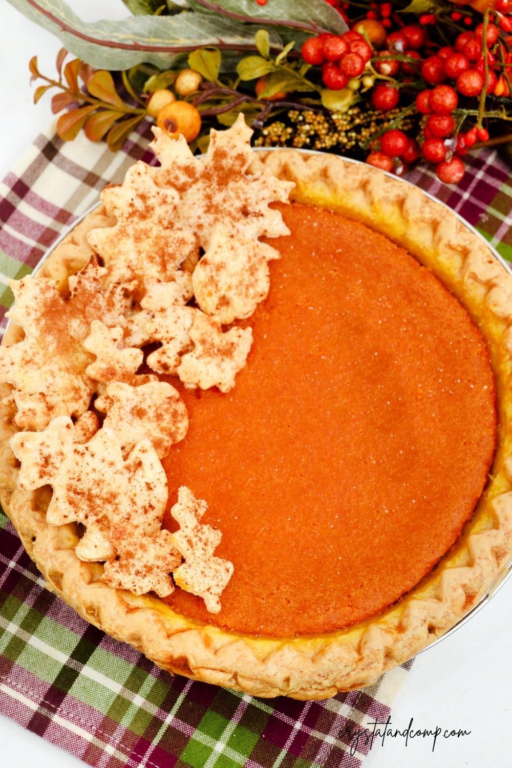 pumpkin pie recipe with dough cutouts