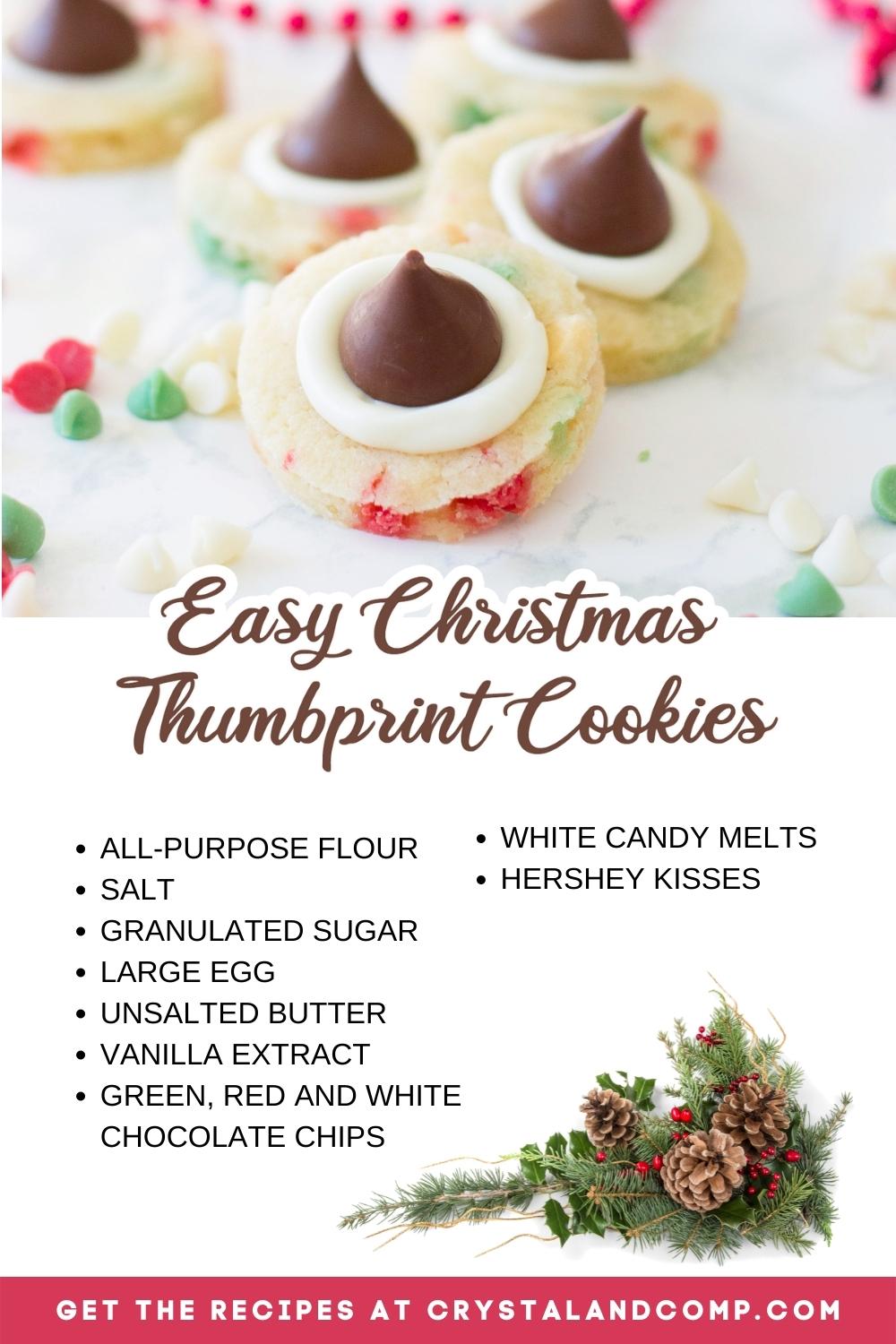 christmas thumbprint cookies ingredients list