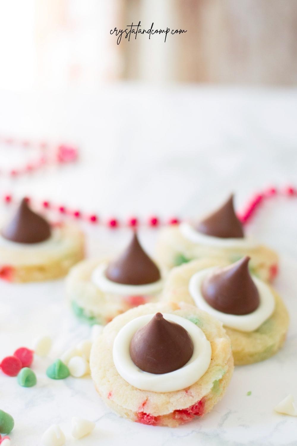 christmas thumbprint cookies white candy melt