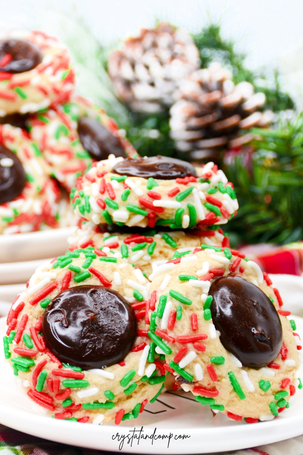 Christmas Sprinkle Thumbprint Cookies